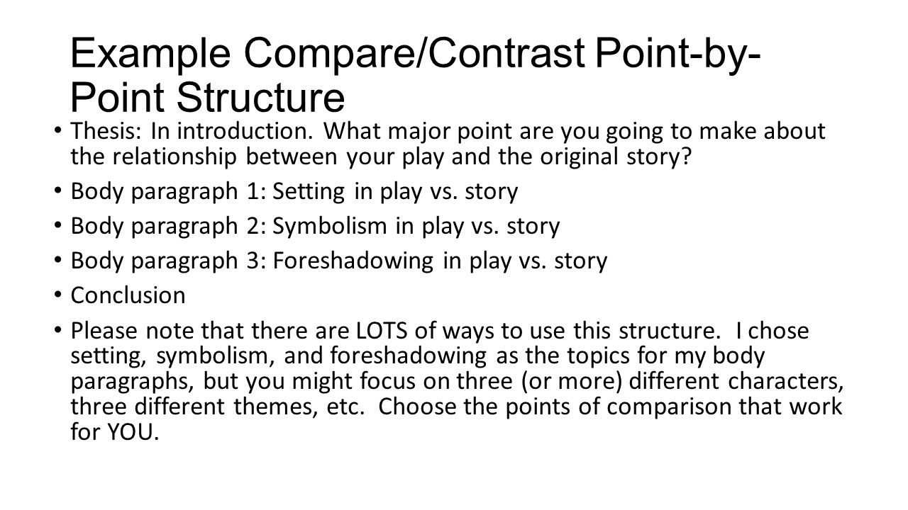 writing a point by point compare and contrast essay